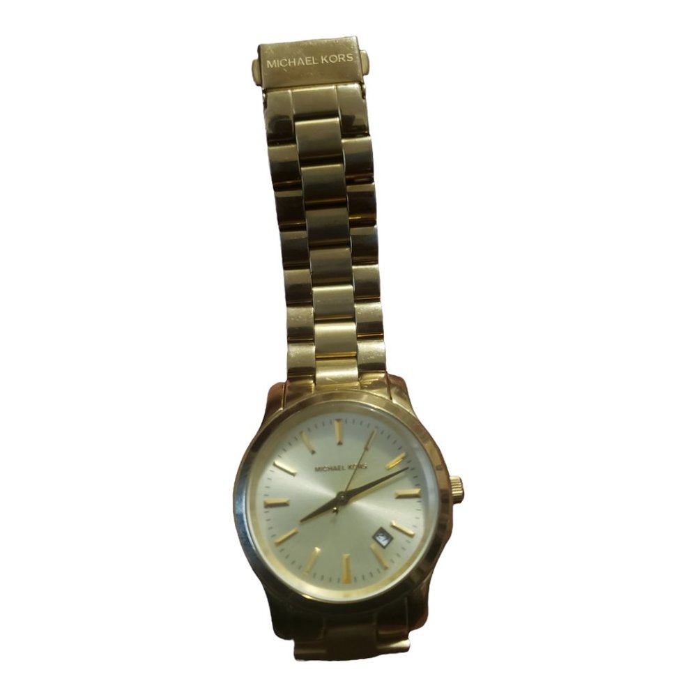 Michael Kors Luxury Watch-Yellow Gold/Analog/Unisex/Stainless Steel, MK bracelet